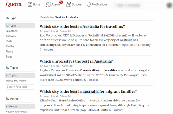 quora posting local example